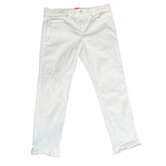 Lilly Pulitzer White Skinny Ankle Jeans Size 14 – Classic Resort Wear Denim - Picture 1 of 9